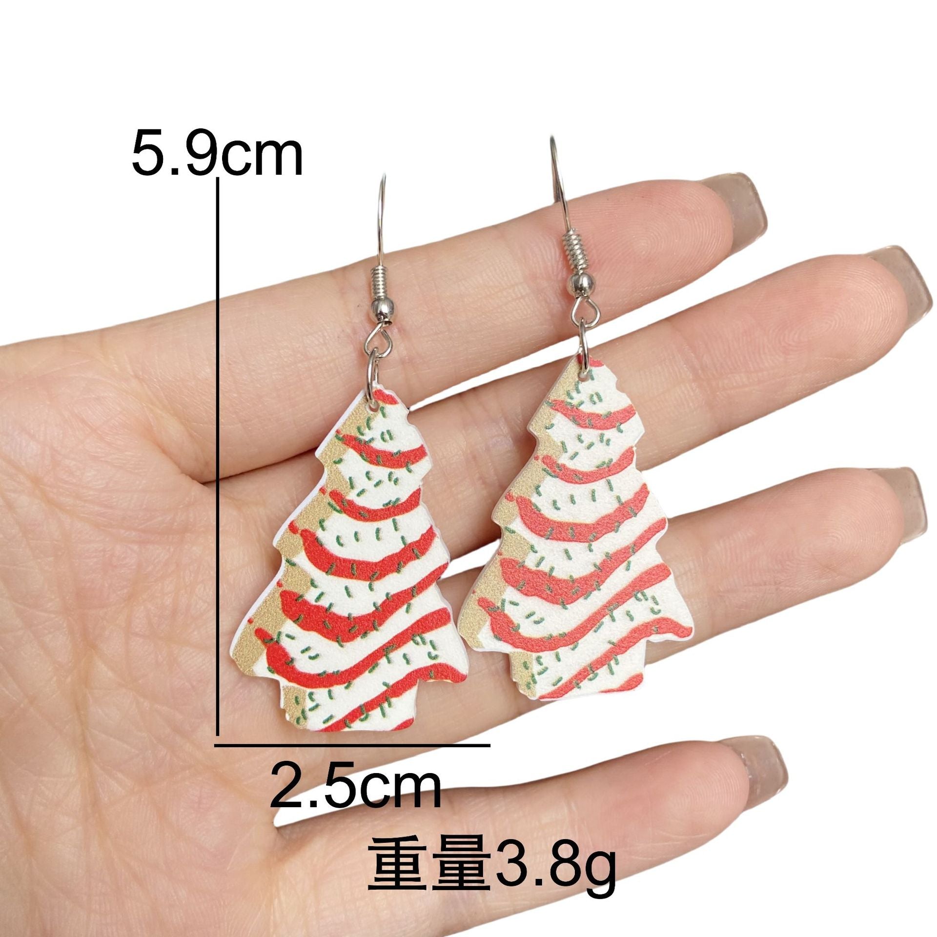 Wholesale Christmas Tree Rainbow Koala Dinosaur Cactus Acrylic Earrings